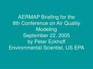 Purpose of AERMAP