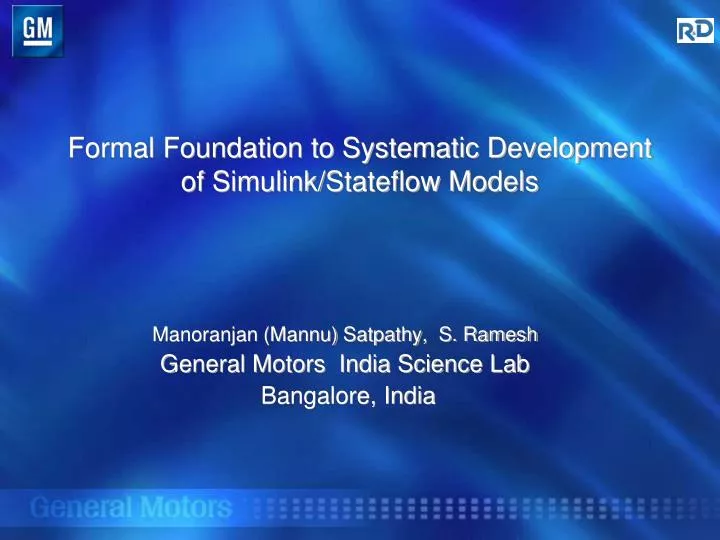 formal foundation to systematic development of simulink stateflow models