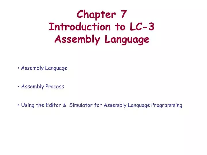 chapter 7 introduction to lc 3 assembly language