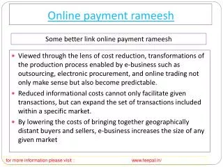 Best Tips of online payment Rameesh