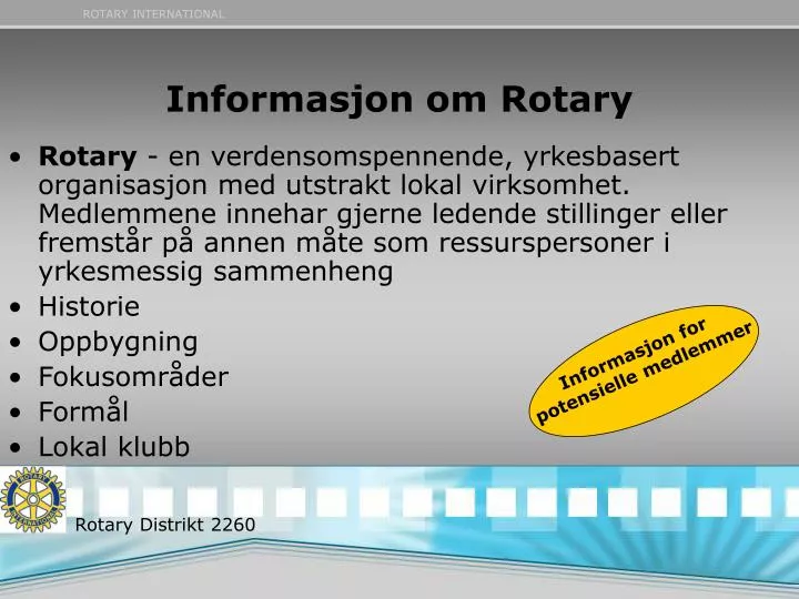 informasjon om rotary