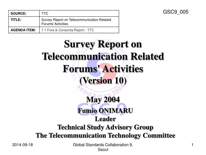 survey report on telecommunication related forums activities version 10