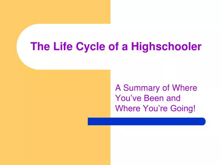 the life cycle of a highschooler