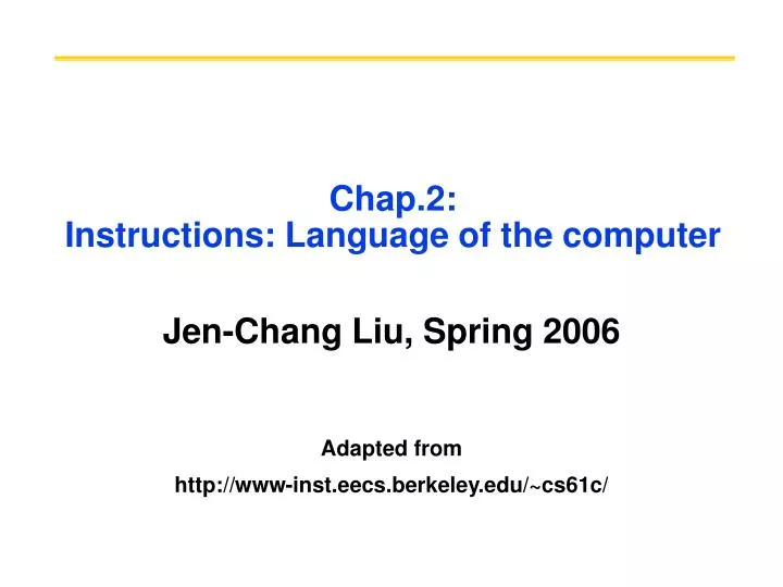 chap 2 instructions language of the computer