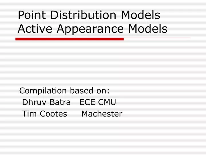 point distribution models active appearance models
