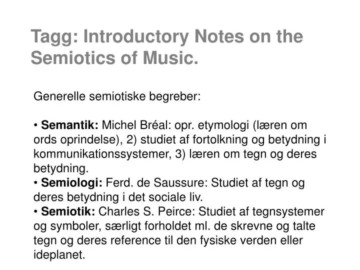 tagg introductory notes on the semiotics of music