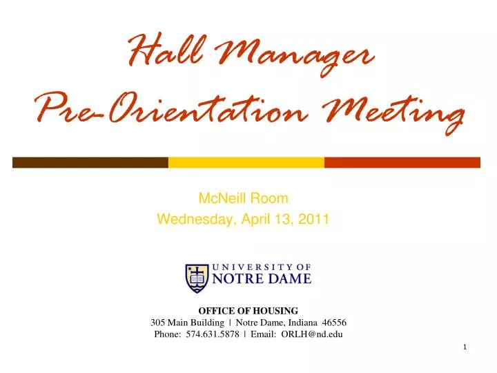 hall manager pre orientation meeting