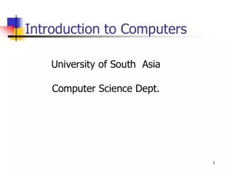 introduction to computers