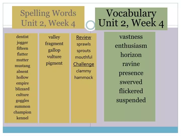 spelling words unit 2 week 4