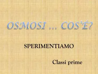 sperimentiamo classi prime