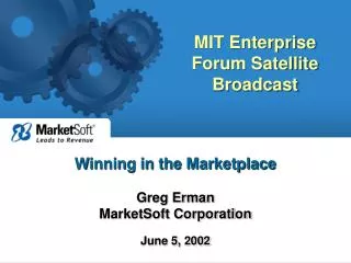 MIT Enterprise Forum Satellite Broadcast