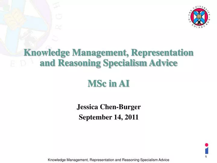knowledge management representation and reasoning specialism advice msc in ai