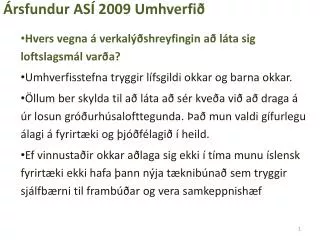 rsfundur as 2009 umhverfi