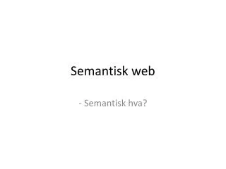 semantisk web