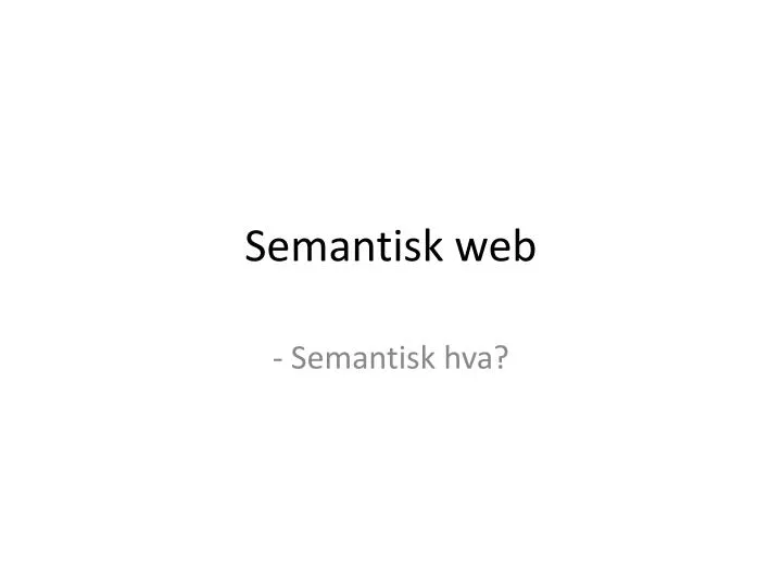 semantisk web