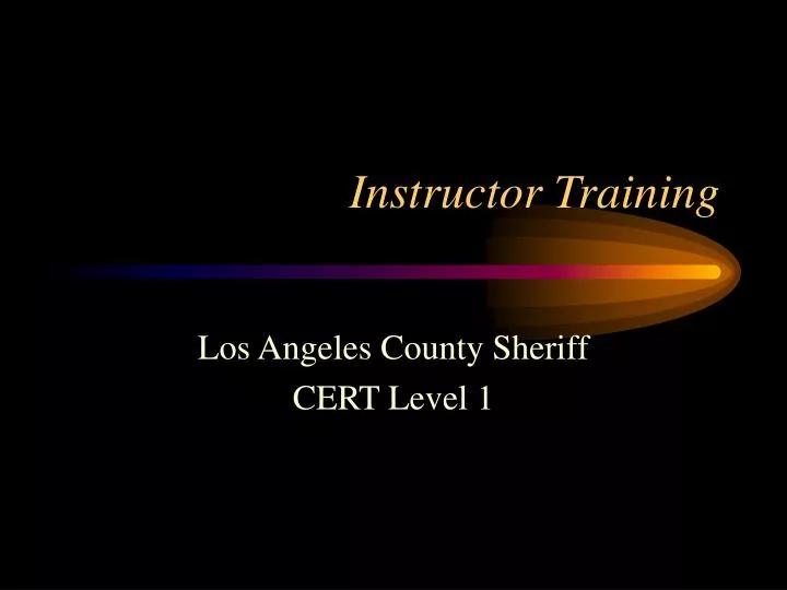 instructor training