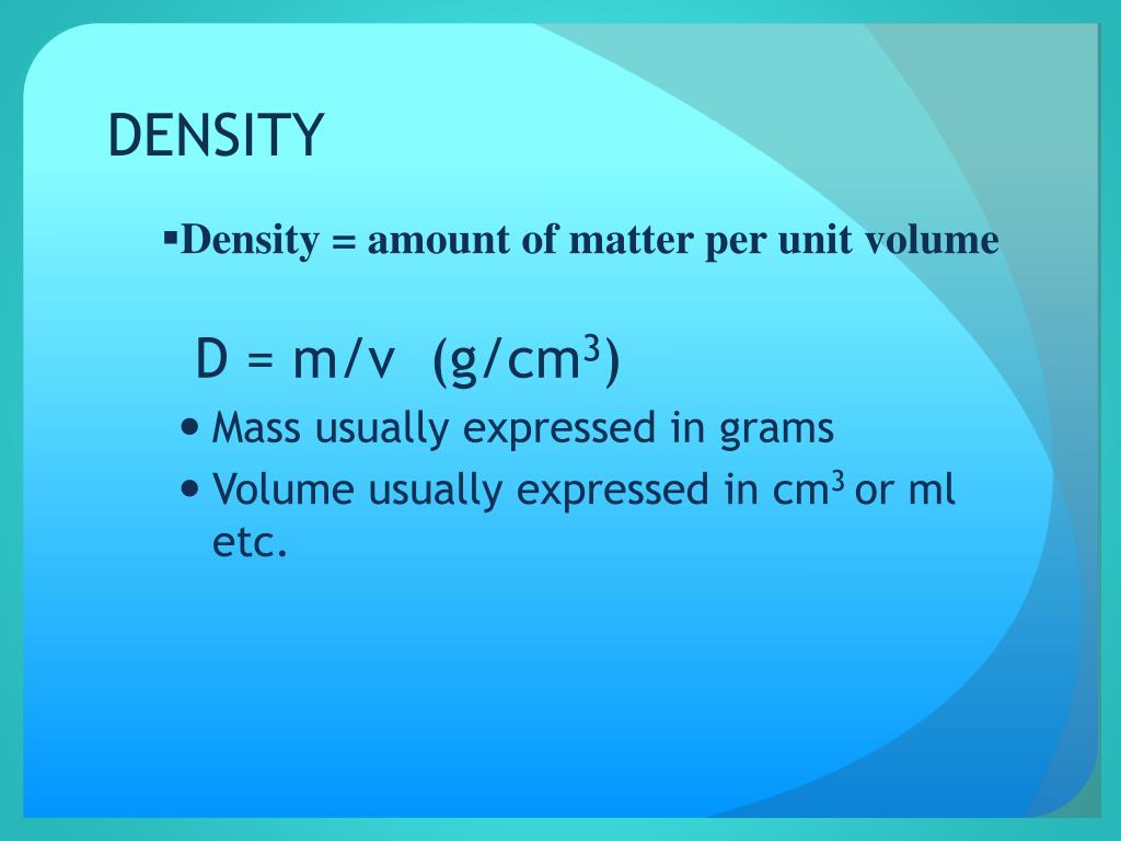 PPT - DENSITY PowerPoint Presentation, free download - ID:4538228