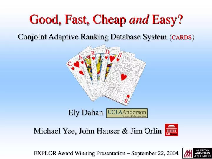 conjoint adaptive ranking database system cards