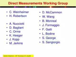 Direct Measurements Working Group