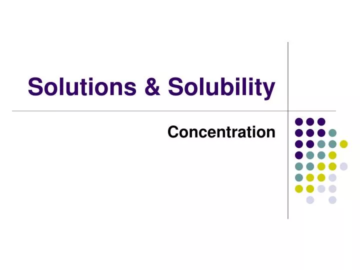 solutions solubility