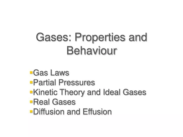 gases properties and behaviour