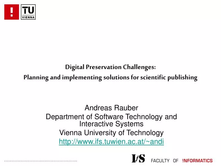 digital preservation challenges planning and implementing solutions for scientific publishing