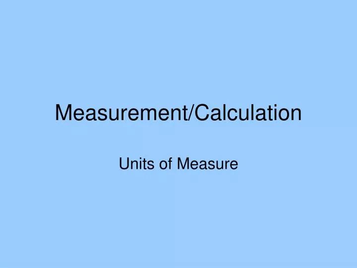 measurement calculation