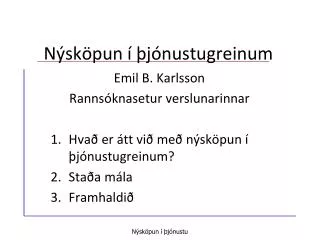 n sk pun j nustugreinum