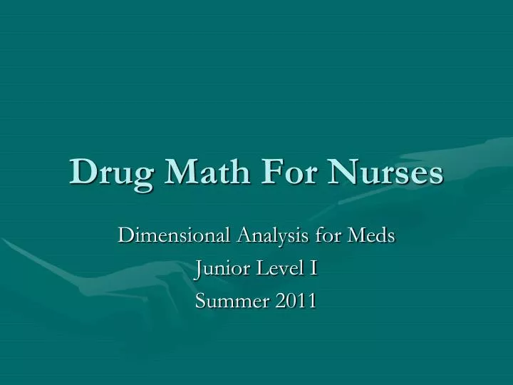drug math for nurses