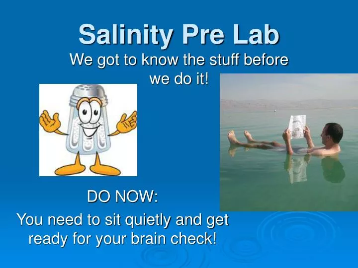 salinity pre lab