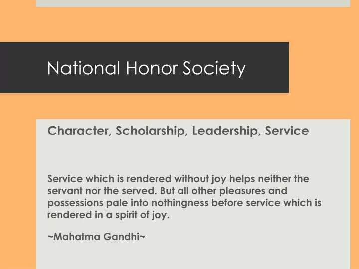 national honor society