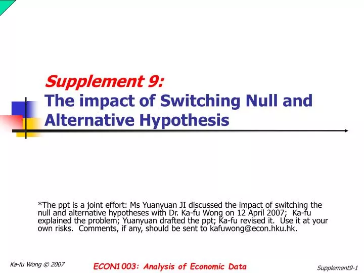 supplement 9 the impact of switching null and alternative hypothesis