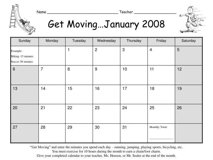 name teacher get moving january 2008