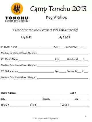 Camp Tonchu 2013