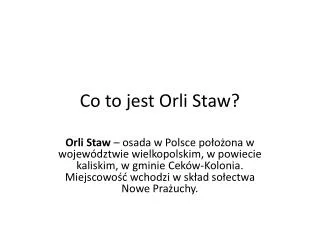 co to jest orli staw