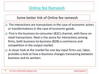 Basic View of online fee Rameesh