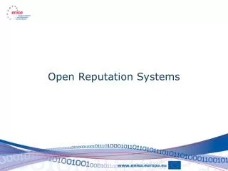 Open Reputation Systems