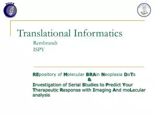 Translational Informatics Rembrandt ISPY