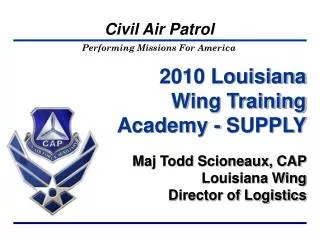 2010 Louisiana Wing Training Academy - SUPPLY