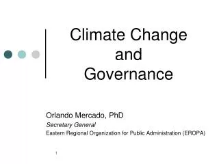Climate Change and Governance