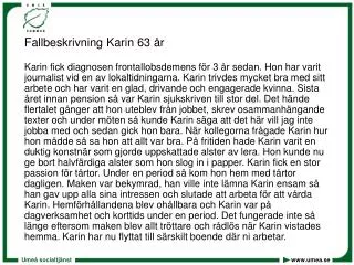 Fallbeskrivning Karin 63 år