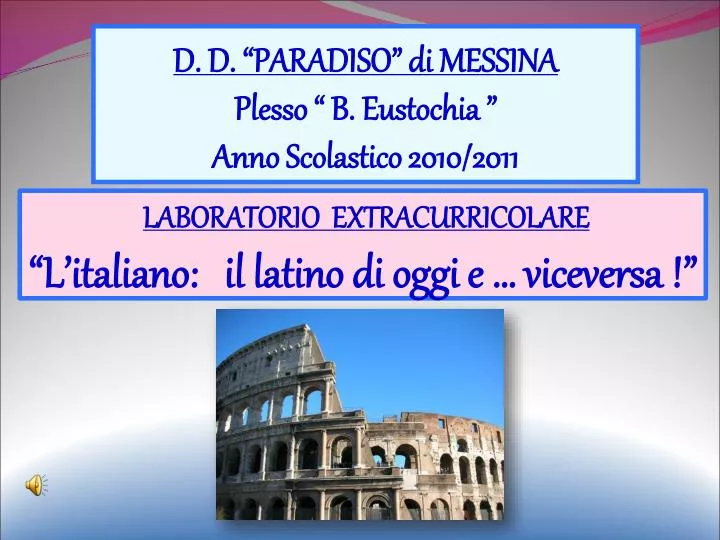 laboratorio extracurricolare l italiano il latino di oggi e viceversa