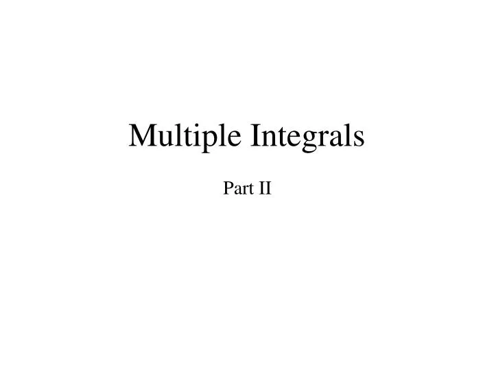 multiple integrals