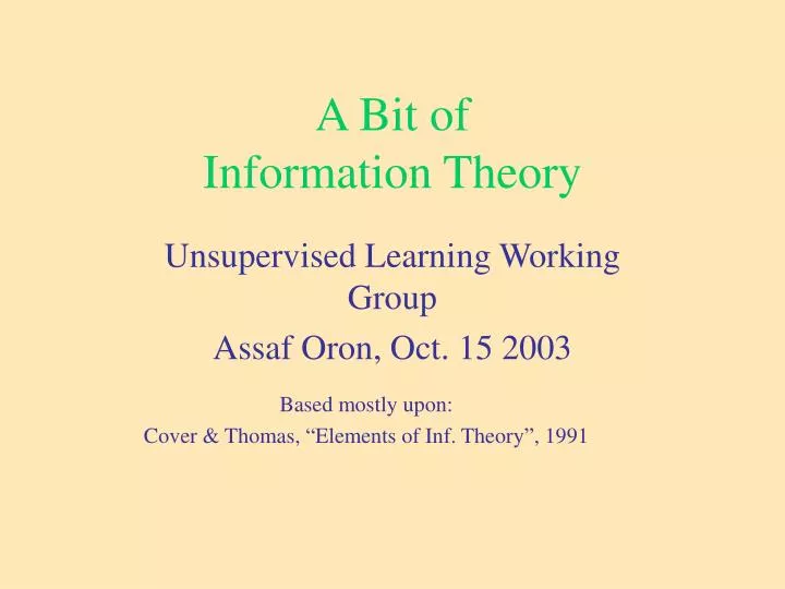 a bit of information theory
