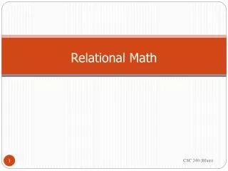 Relational Math
