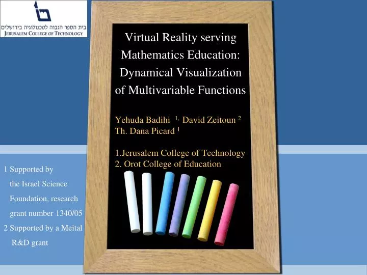virtual reality serving mathematics education dynamical visualization of multivariable functions
