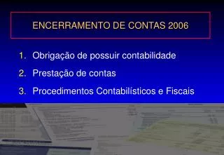 encerramento de contas 2006