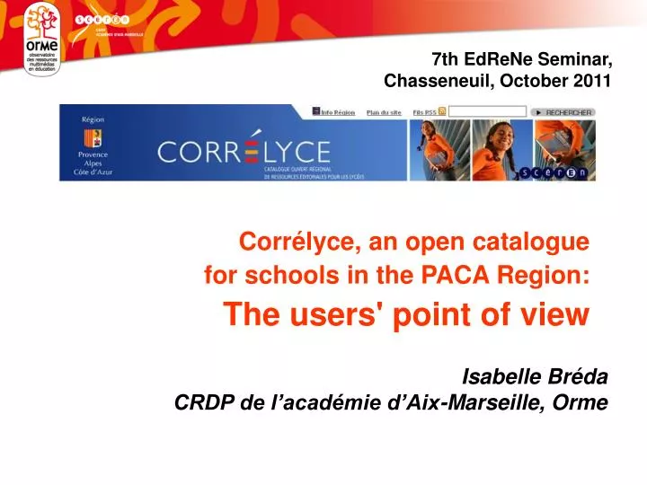 7th edrene seminar chasseneuil october 2011