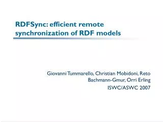 RDFSync: efficient remote synchronization of RDF models