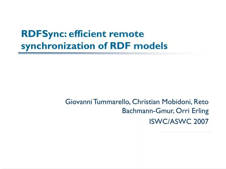 rdfsync efficient remote synchronization of rdf models